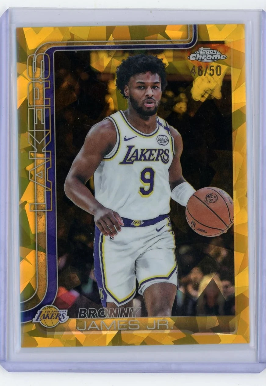 Bronny James Jr. 2025-26 Topps Chrome Sapphire gold #'d 46/50