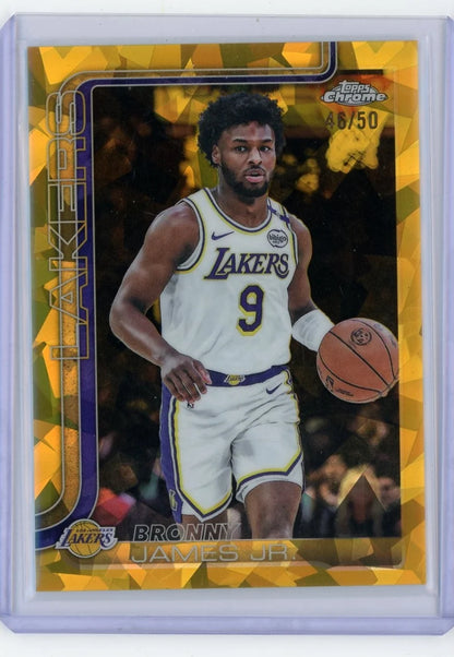 Bronny James Jr. 2025-26 Topps Chrome Sapphire gold #'d 46/50