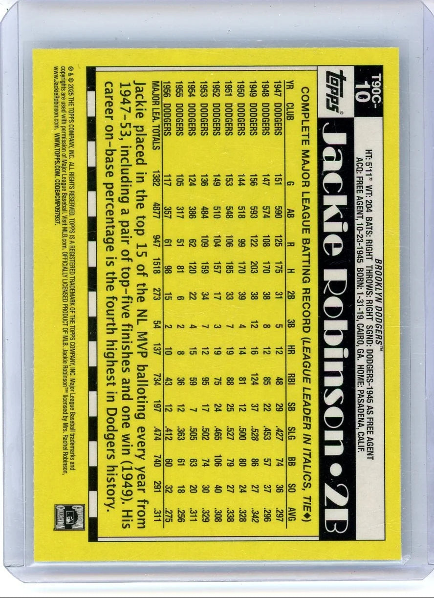 Jackie Robinson 2025 Topps '90 Chrome Silver Pack Green Refractor #'d 36/99