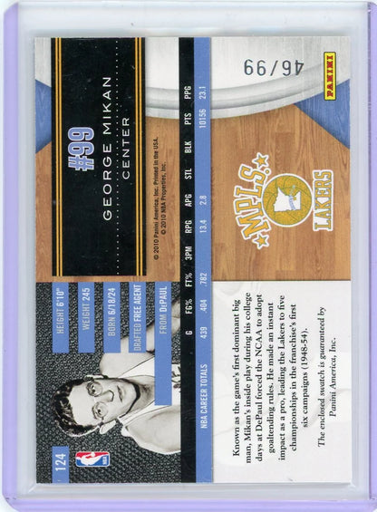 George Mikan 2010-11 Panini Limited Legend game-used relic #'d 46/99