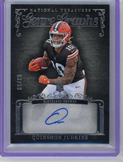 Quinshon Judkins 2025 Panini National Treasures GenreGraphs Auto #'d 63/99