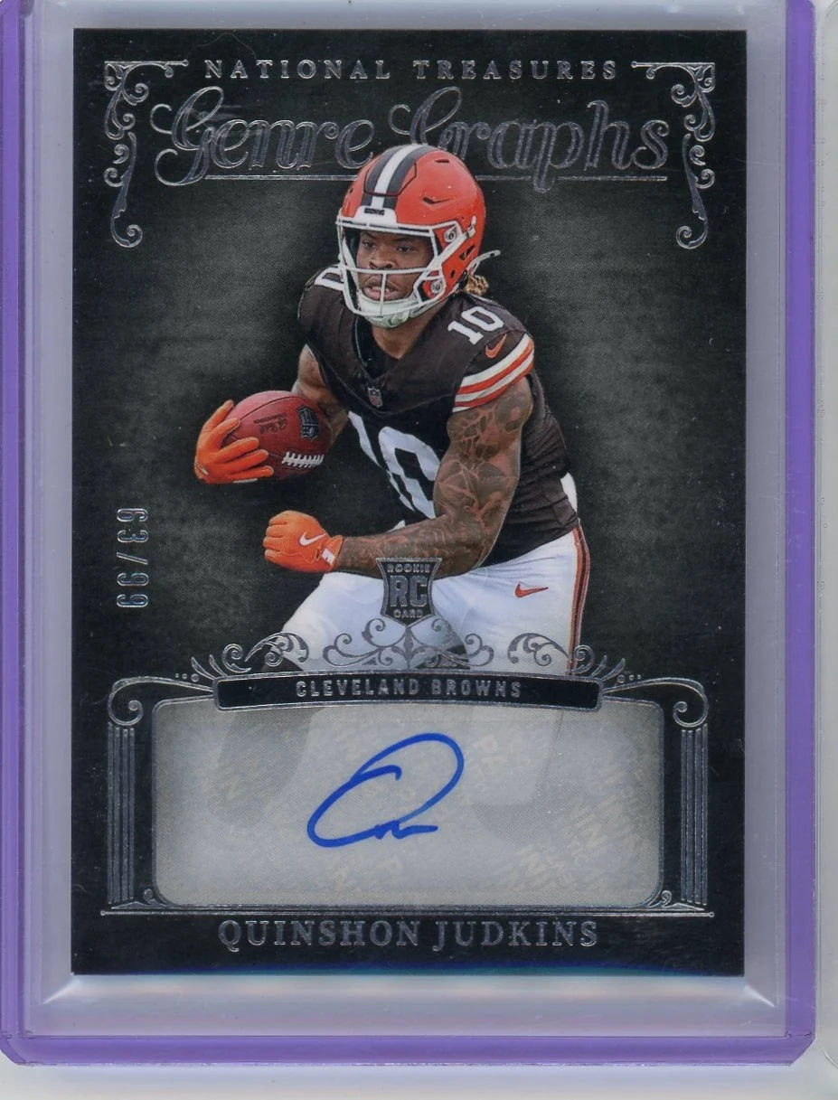 Quinshon Judkins 2025 Panini National Treasures GenreGraphs Auto #'d 63/99