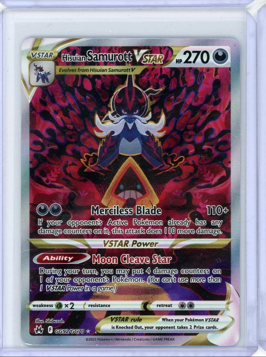 Hisuian Samurott Vstar Pokémon Crown Zenith Galarian Gallery #GG52/GG70