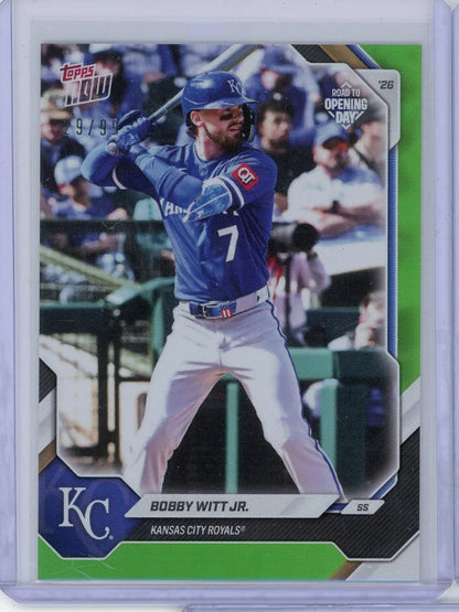 Bobby Witt Jr. 2026 Topps Now Opening Day Green Foil #'d 29/99
