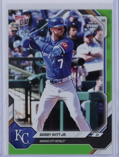 Bobby Witt Jr. 2026 Topps Now Opening Day Green Foil #'d 01/99