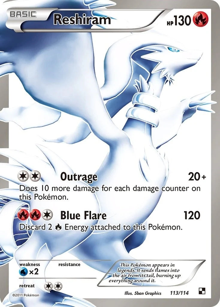 Reshiram (113 Full Art) (113/114) (Black and White) (BLW)
