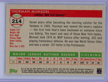 Thurman Munson 2025 Topps Chrome Platinum Vibrations blue ref. #'d 131/150
