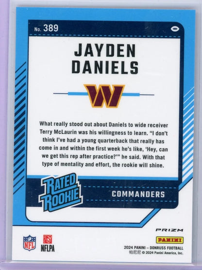 Jayden Daniels 2024 Panini Donruss Optic Red & Green Rated Rookie