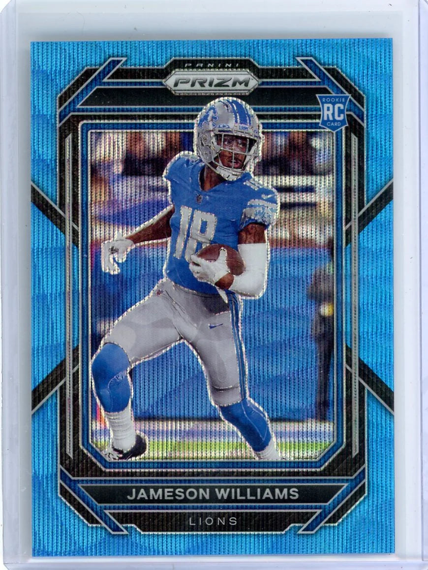Jameson Williams 2022 Panini Prizm Blue Wave RC #'d 153/199