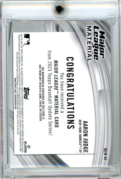 Aaron Judge 2023 Topps Update Series Major League Material Jersey Relic
