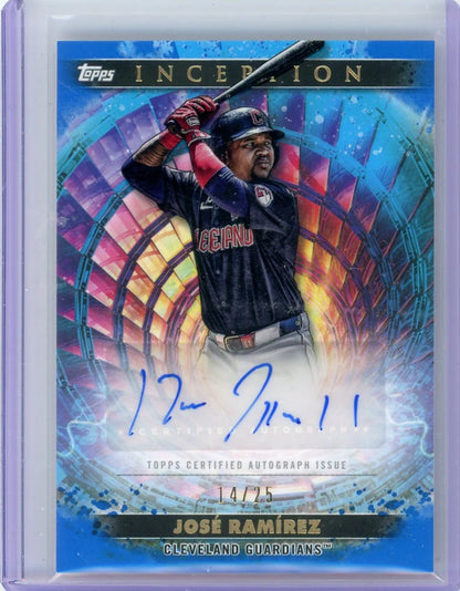 Jose Ramirez 2024 Topps Inception Charged Particles Blue Auto #'d 14/25
