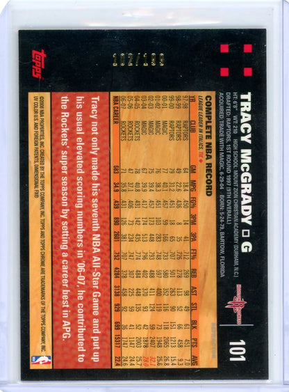 Tracy McGrady 2007-08 Topps Chrome Orange Refractor #'d 102/199
