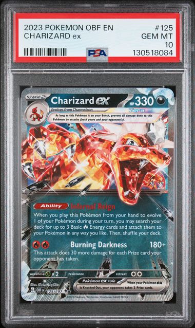 Charizard ex 2023 Pokemon Obsidian Flames #125/197 PSA 10