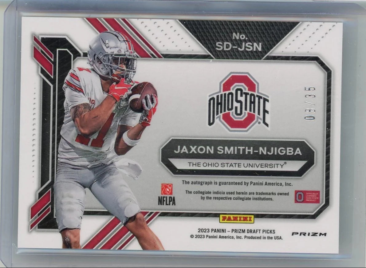 Jaxon Smith-Njigba 2023 Panini Prizm Draft Picks Signing Day autograph blue ice #'d 08/35