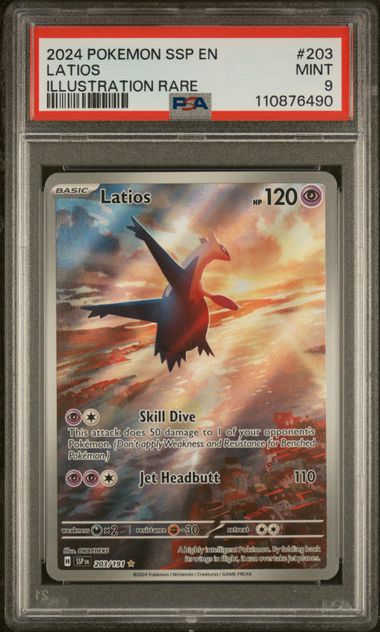 Latios Pokémon Surging Sparks Illustration Rare #203/191 PSA 9