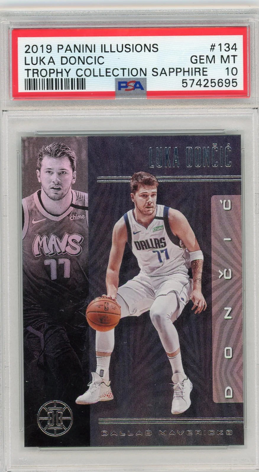 Luka Doncic 2019 Panini Illusions Trophy Collection Sapphire PSA 10