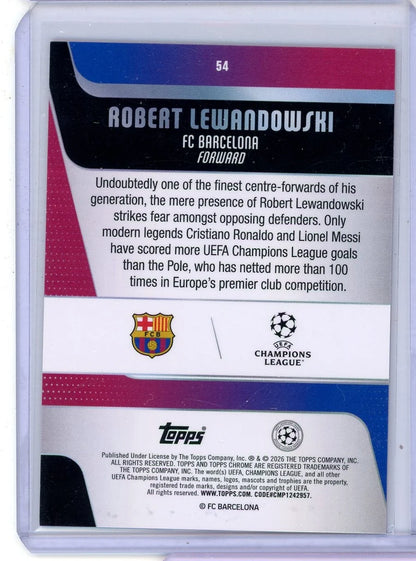 Robert Lewandowski 2025-26 Topps Chrome Pink X-Fractor #'d 074/250