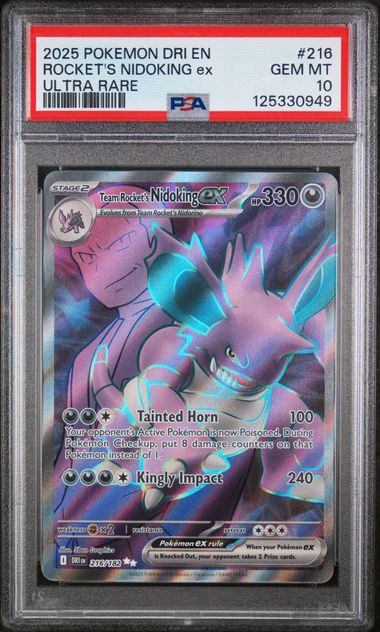 Team Rocket's NidoKing EX Pokémon Destined Rivals Ultra Rare #216/182 PSA 10