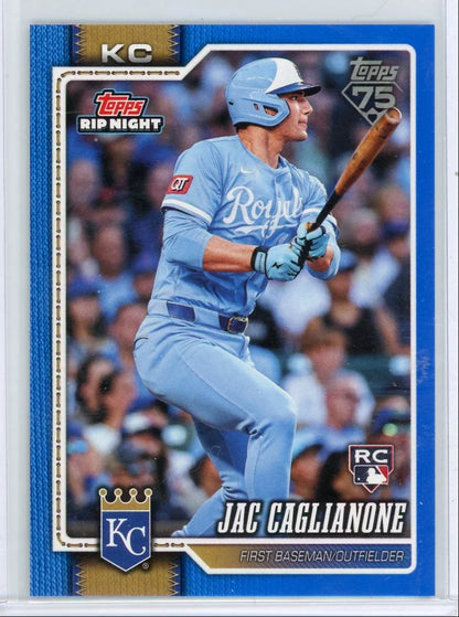 Jac Caglianone 2025 Topps Rip Night Exclusive Blue Border