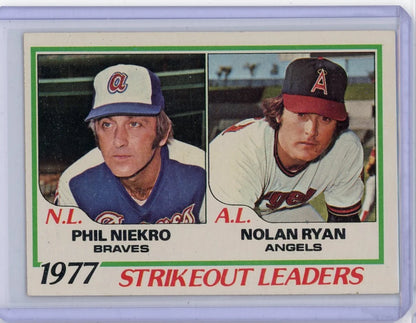 Phil Neikro / Nolan Ryan 1978 Topps 1977 Strikeout Leaders #206