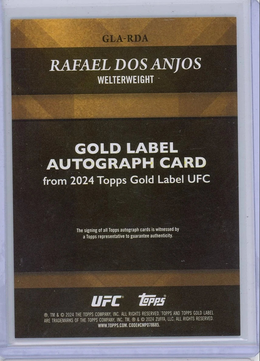 Rafael Dos Anjos 2024 Topps Gold Label autograph #'d 098/249