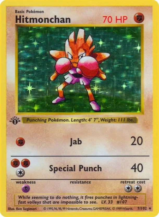 Hitmonchan (007/102) (Base Set (Shadowless)) (BSS)