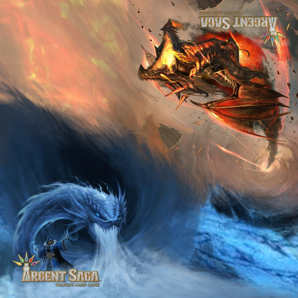 Argent Saga TCG Cloth 2-Player Playmat - Fire and Ice