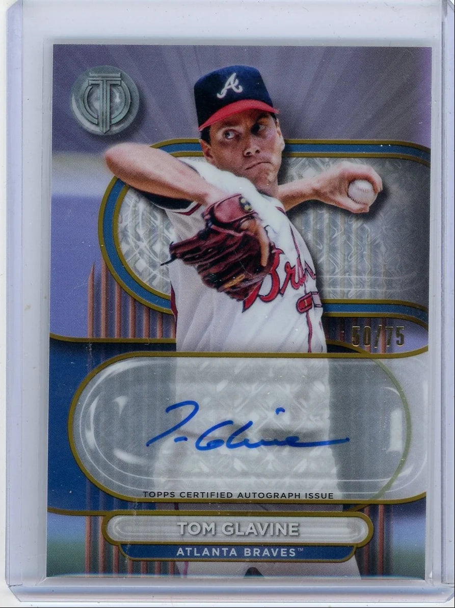 Tom Glavine 2024 Topps Tribute Gold Autograph #'d 50/75