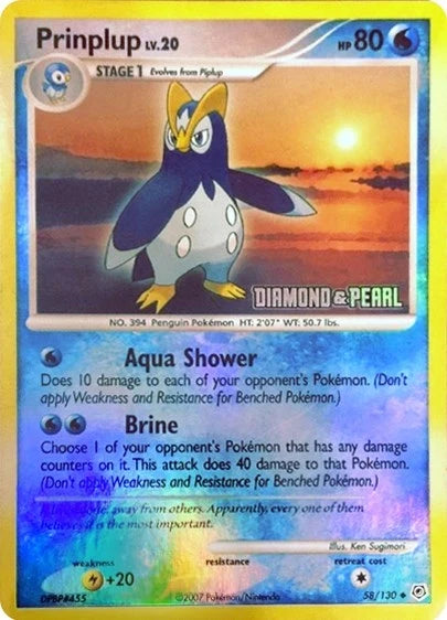 Prinplup - 58/130 [Diamond & Pearl] (058/130) (Burger King Promos) (BKP)