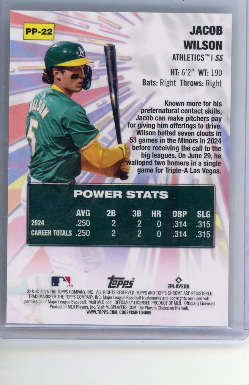 Jacob Wilson 2025 Topps Chrome Power Players Black #'d 2/10