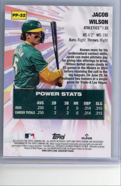 Jacob Wilson 2025 Topps Chrome Power Players Black #'d 2/10