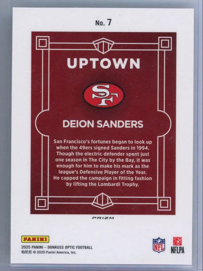 Deion Sanders 2025 Panini Donruss Optic Uptown