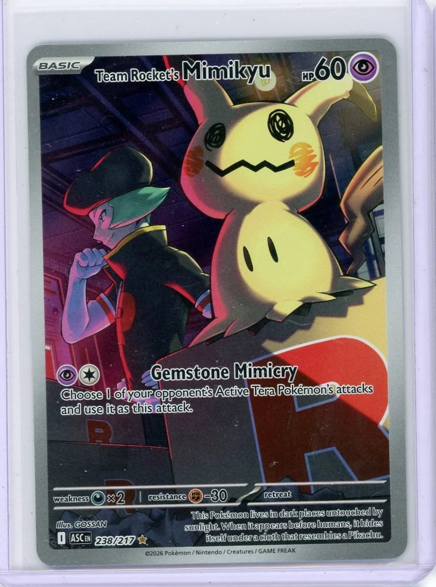 Team Rocket's Mimikyu Pokémon Ascended Heroes Illustration Rare #238/217