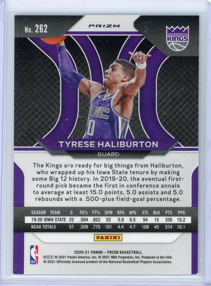 Tyrese Haliburton 2020-21 Panini Prizm silver prizm rookie card