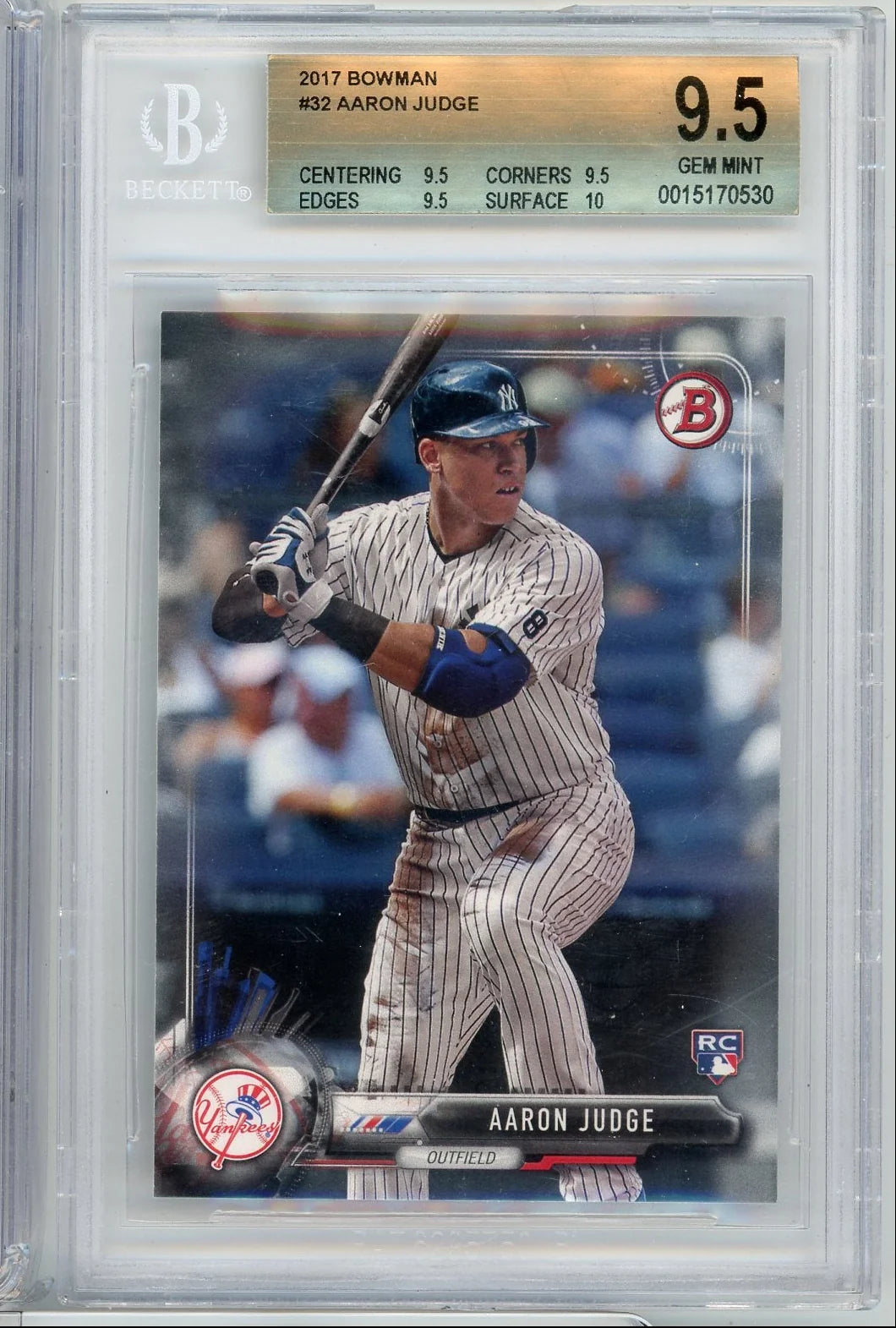 Aaron Judge 2017 Bowman Rookie Card #32 BGS 9.5