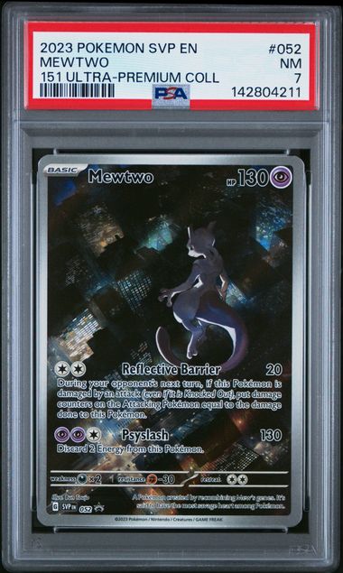 Mewtwo ex Pokémon Scarlet & Violet Black Star Promo #052 PSA 7