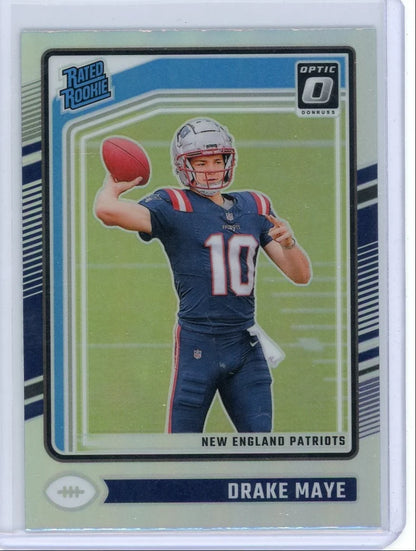 Drake Maye 2024 Panini Donruss Optic Rated Rookie Silver Prizm