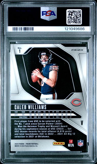 Caleb Williams 2024 Panini Prizm Rookie Variation Silver Prizm PSA 10