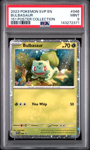 Bulbasaur 2023 Pokemon 151 Poster Collection Black Star Promo #046 PSA 9