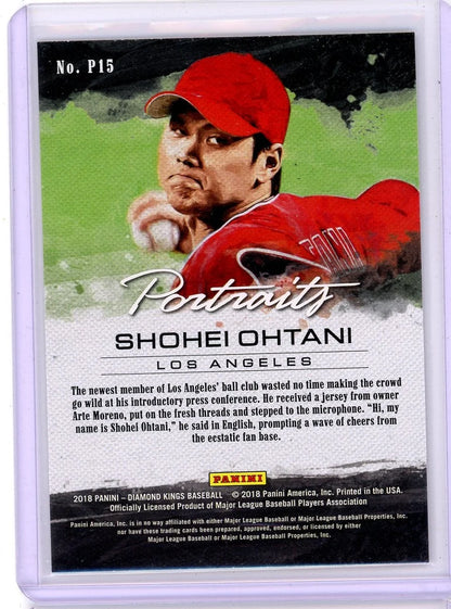 Shohei Ohtani 2018 Panini Diamond Kings Portraits RC