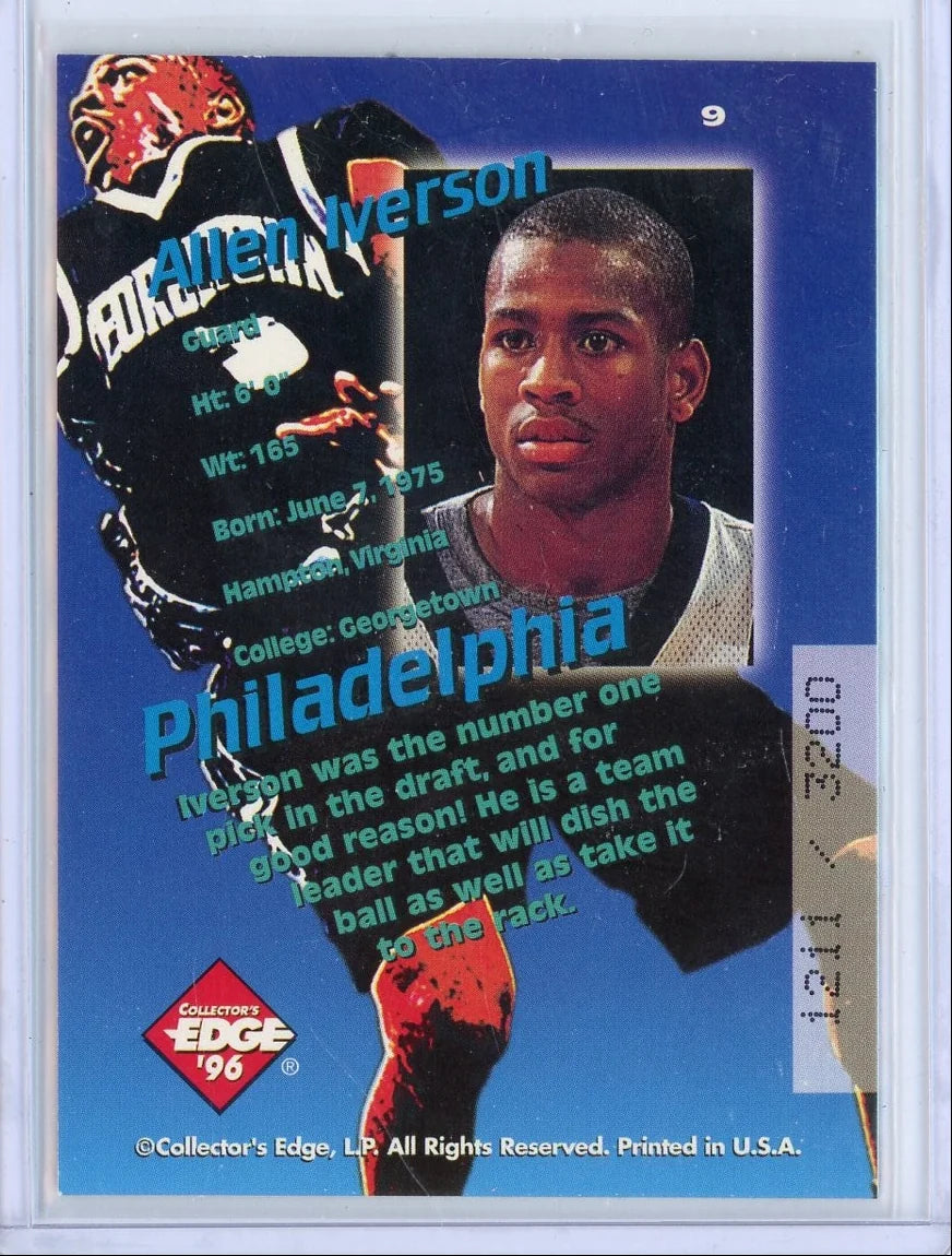 Allen Iverson 1996 Collector's Edge Key Kraze #9 #'d to /3200