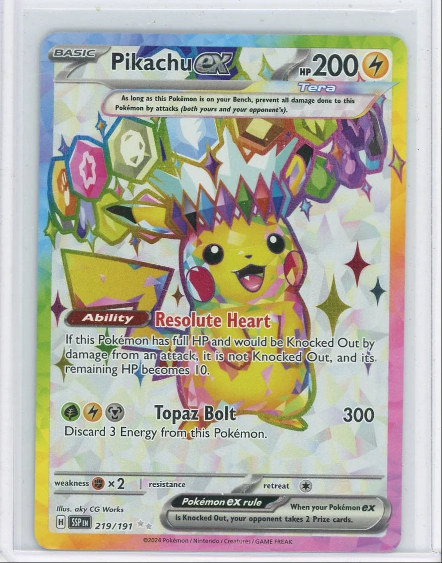 Pikachu ex Pokémon Surging Sparks Ultra Rare #219/191