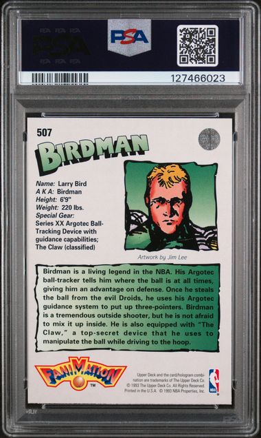 Larry Bird 1992 Upper Deck Fanimation PSA 9