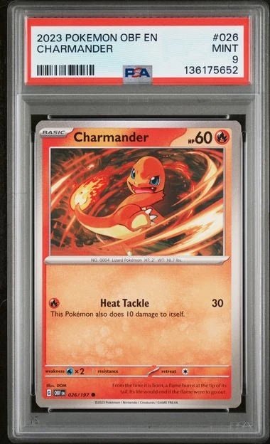 Charmander 2023 Pokemon Obsidian Flames #026/197 PSA 9