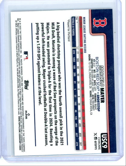 Marcelo Mayer 2025 Topps Chrome Update Teal Ray Wave Refractor #'d 192/299