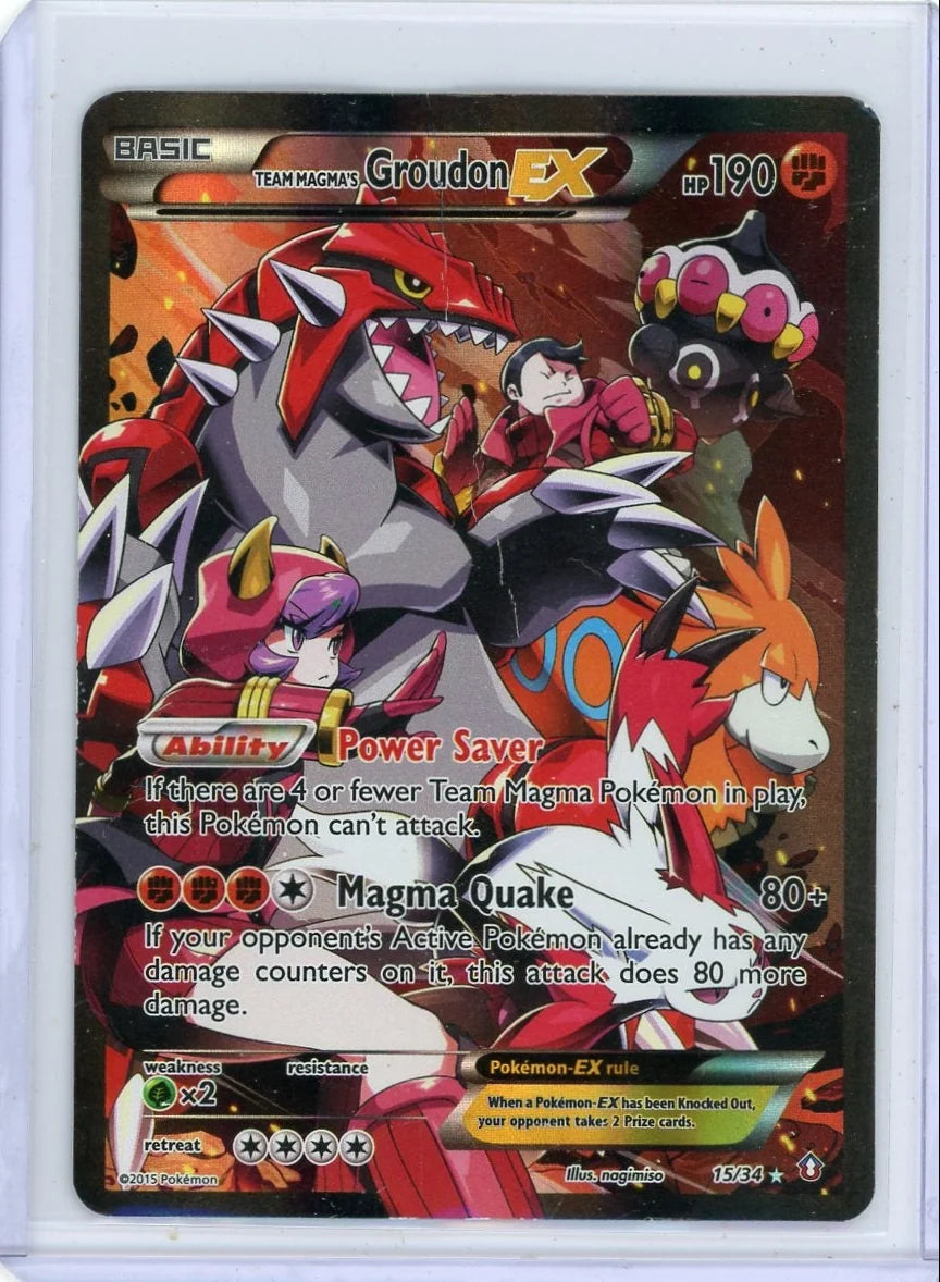 Team Magma's Groudon EX 2015 Pokemon Double Crisis #15/34 DMG