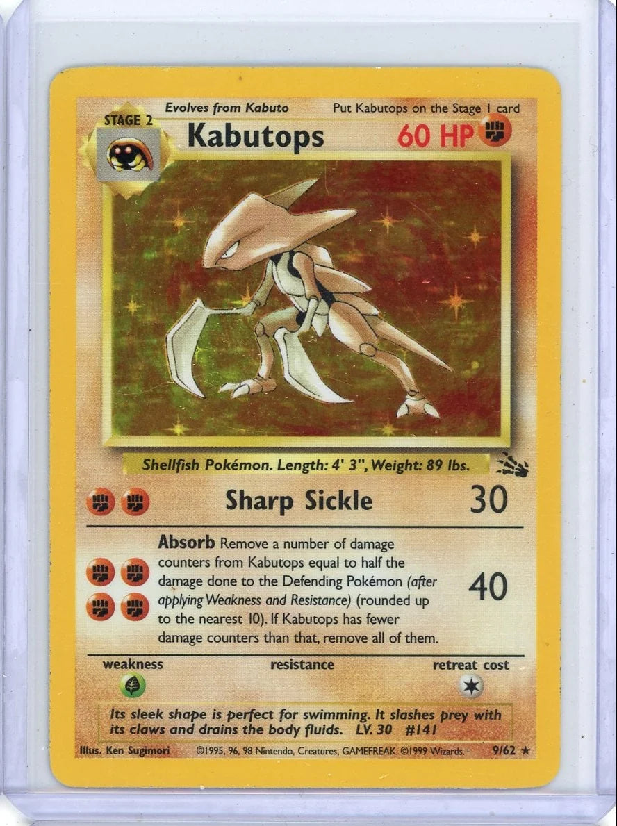 Kabutops 1999 Pokémon Fossil Holo #9/62 LP/MP