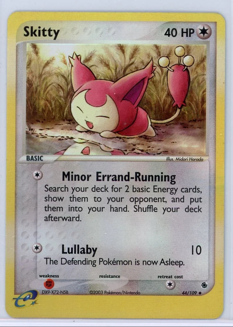 Skitty 2003 Pokemon Ruby & Sapphire reverse holo #44/109 LP