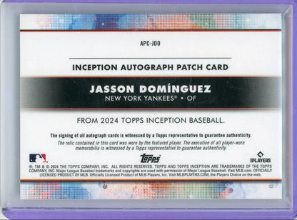 Jasson Dominguez 2024 Topps Inception RPA #'d 62/99