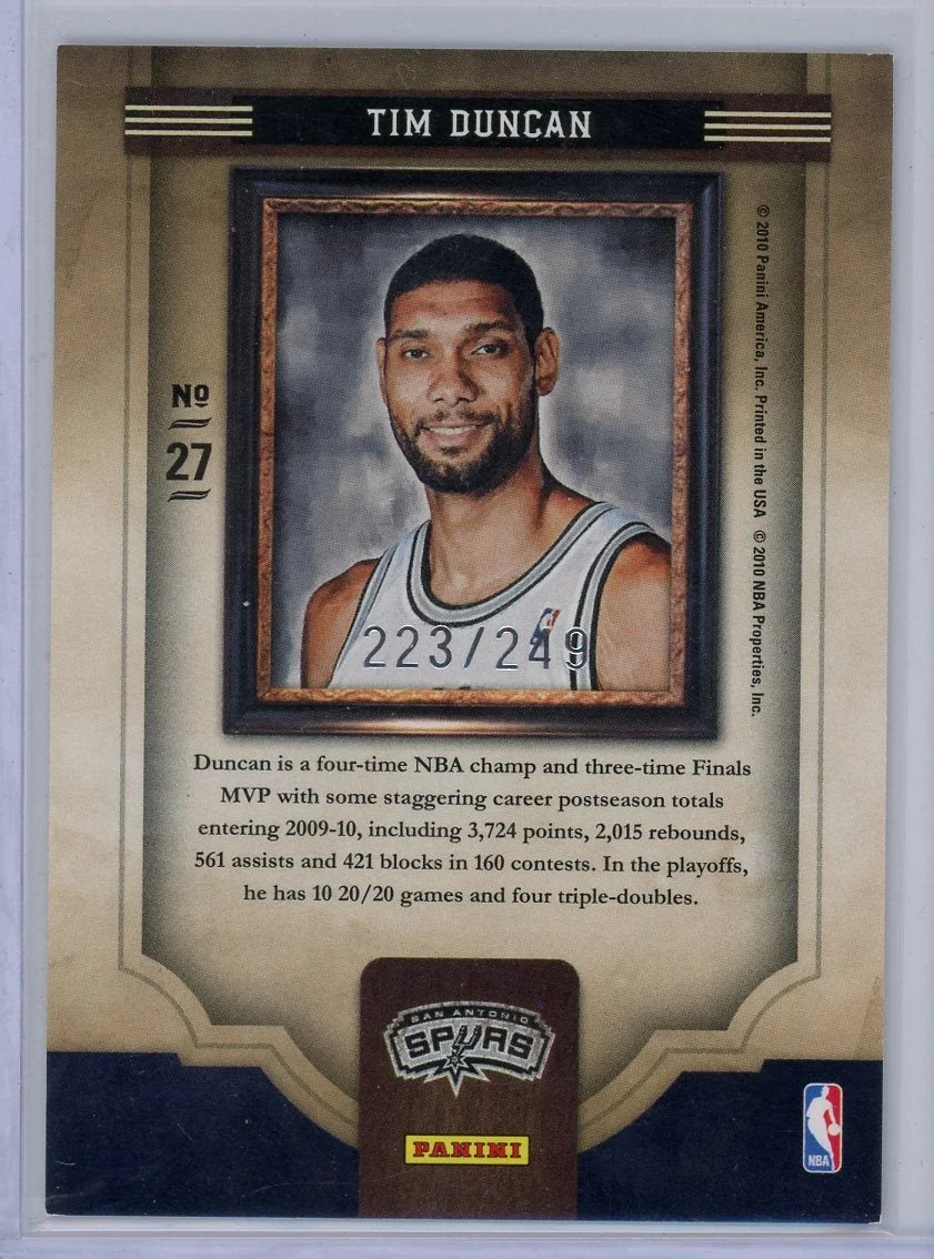 Tim Duncan 2009-10 Panini Court Kings #'d 223/249